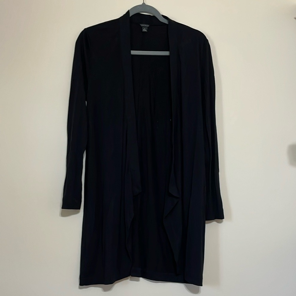 Ann Taylor Black Open Front Cardigan Sz M